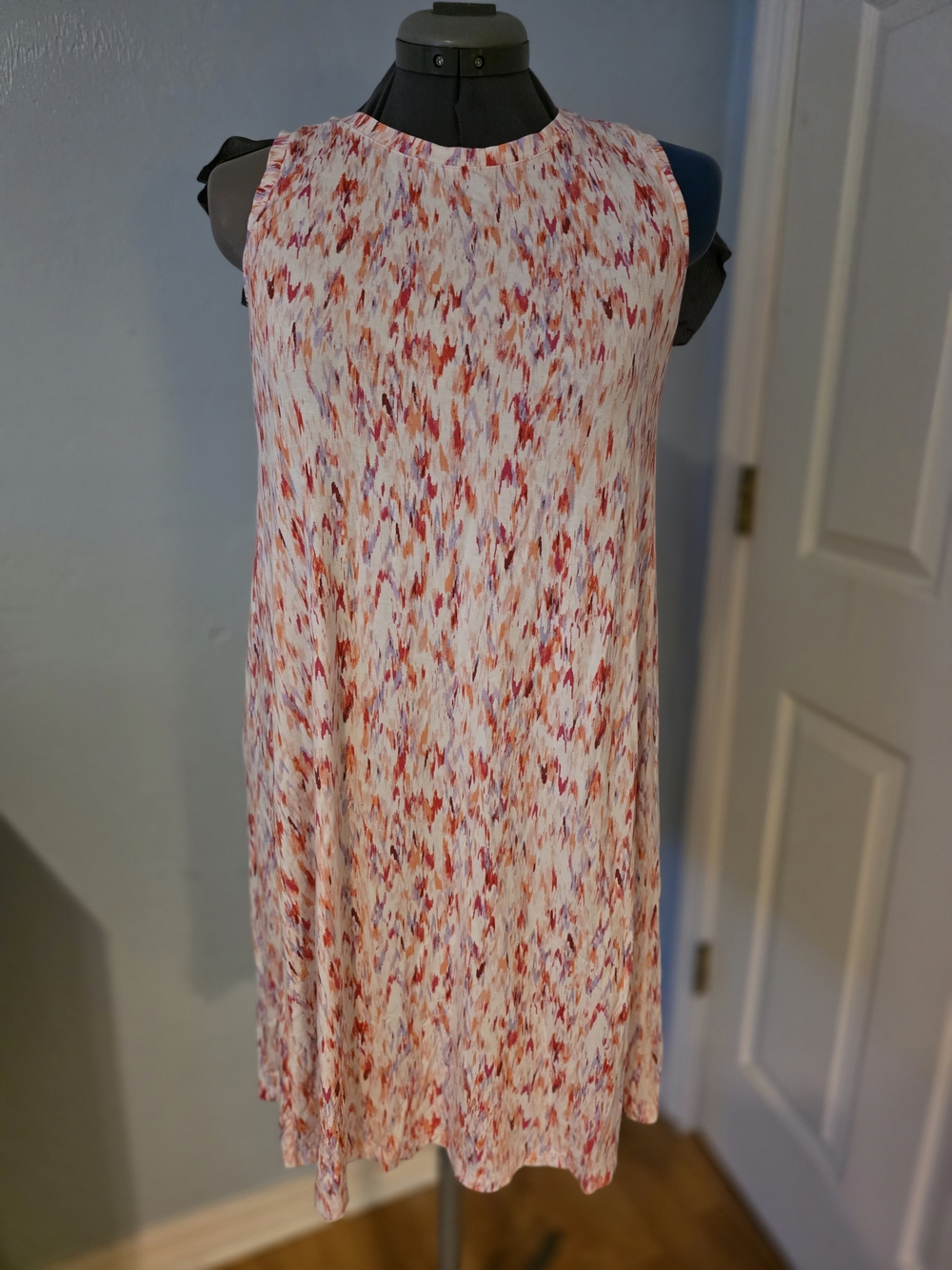 LOFT Multicolor Sleeveless Shift Dress - Red, Pink, Orange